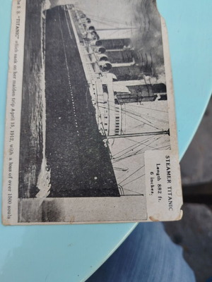 Titanic postcard used, sent one month after