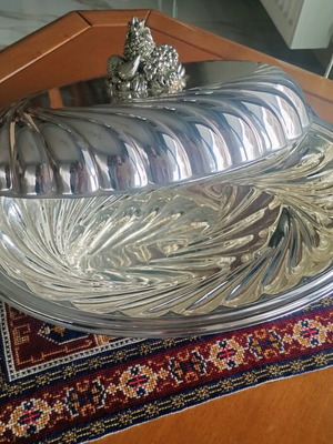 Φρουτιέρα επάργυρη F.lli Cassetti Firenze καινούργια, συλλεκτικό μπολ 32x23εκ.