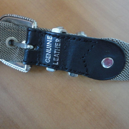 Vintage metal women's belt like new, silver, size 80