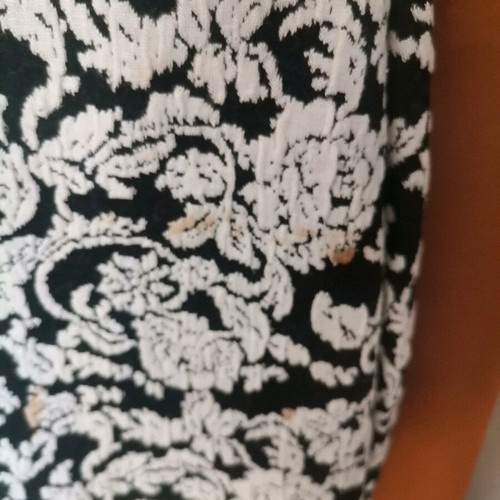 Women's fitted dress used, black and white, size S