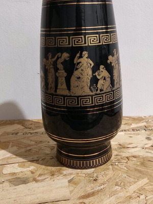 Handmade vase with ancient Greek motifs like new