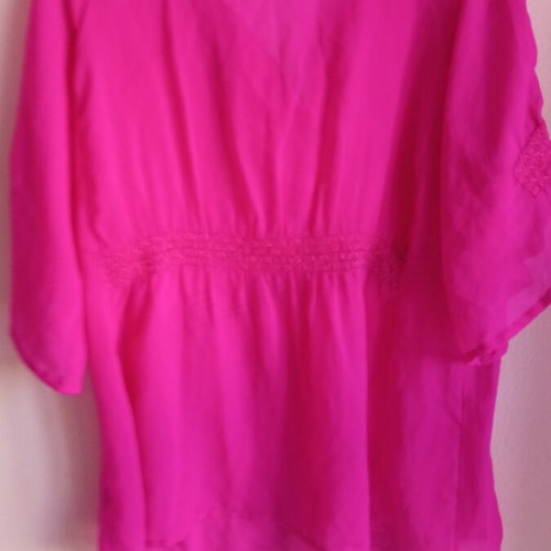 Boho blouse dresses set of 2, new, fuchsia embroidered and black off-the-shoulder tunic