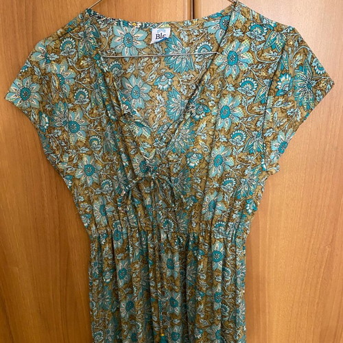 Sale-Ble long floral dress new, green and gold