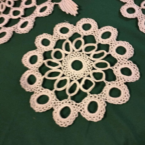 Handmade vintage table linen set white, new