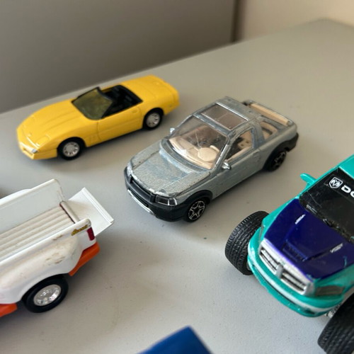 Toy cars 1/43 and 1/32 used, metallic racing and Suzuki models