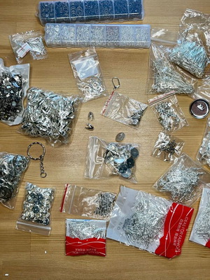 Jewelry components set new, metal in silver, bronze and gold colors