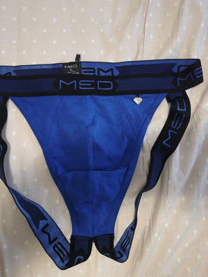 Med ανδρικό μπλε jockstrap, XL