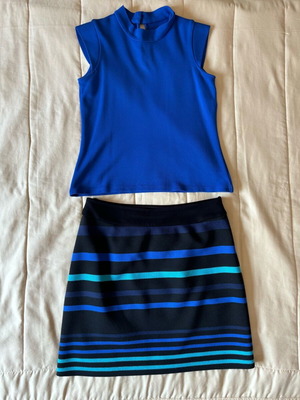 Σετ μπλούζα και φούστα Billy Sabbado σαν καινούργιο, μπλε και μαύρο