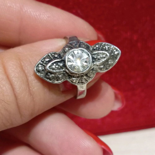 Vintage silver 925 ring with zircon new
