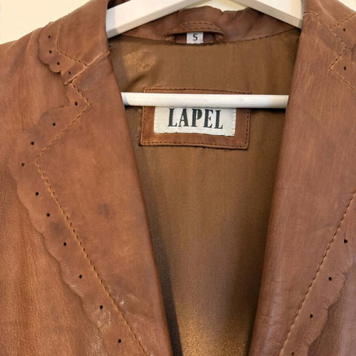 LAPEL women's leather jacket like new, brown, size S