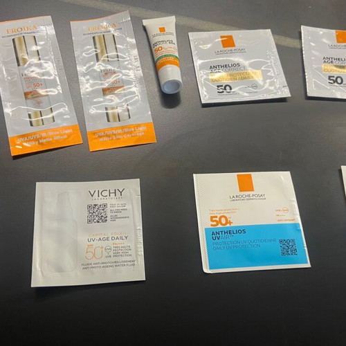 Sunscreen cream samples new, pack of 10, 2ml each, Vichy, Frezyderm, La Roche-Posay, Froika
