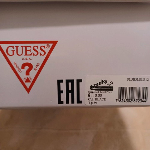 Guess shoes size 39 used black sneakers with logo
