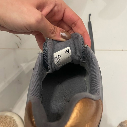 New Balance athletic shoes used, gray, size 40
