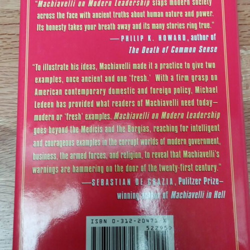 Machiavelli on Modern Leadership new book in English