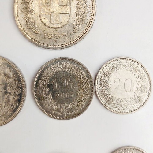 Swiss Coin Collection like new, pack of 7 Swiss francs