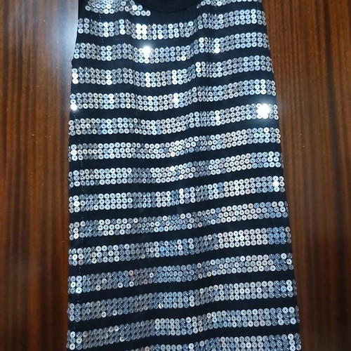 JKY Collection Black Sleeveless Top with Silver Sequins, Like New
