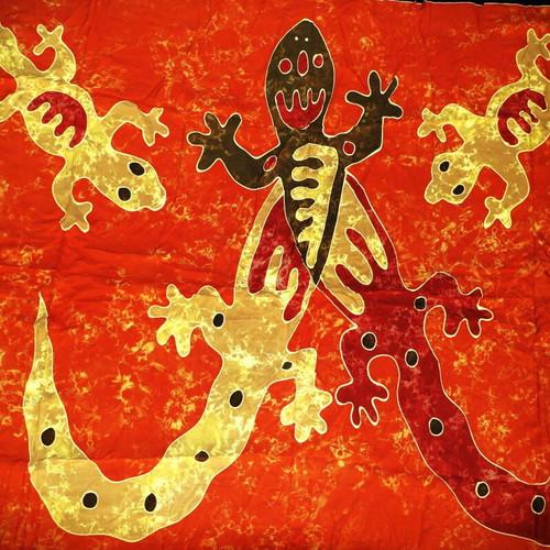 Batik Painting On Cloth Handmade Pareo Scarf Multicolor