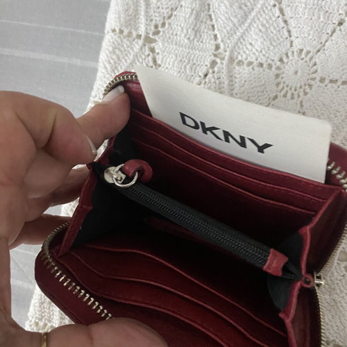 DKNY leather wallet medium size new, red