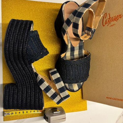Castaner espadrilles used, size 37, beige and blue