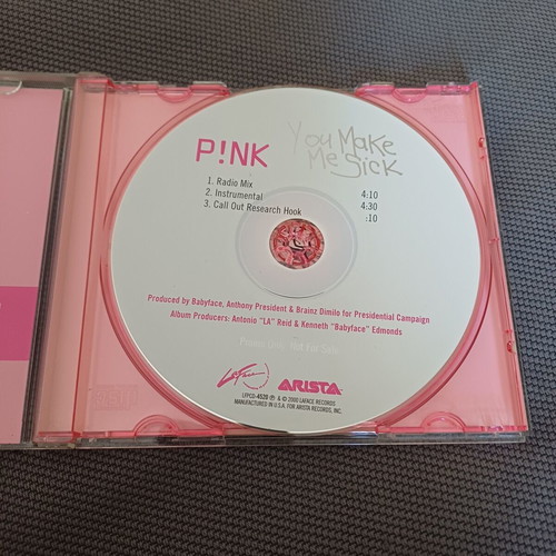 Pink You Make Me Sick CD single promo, ποπ