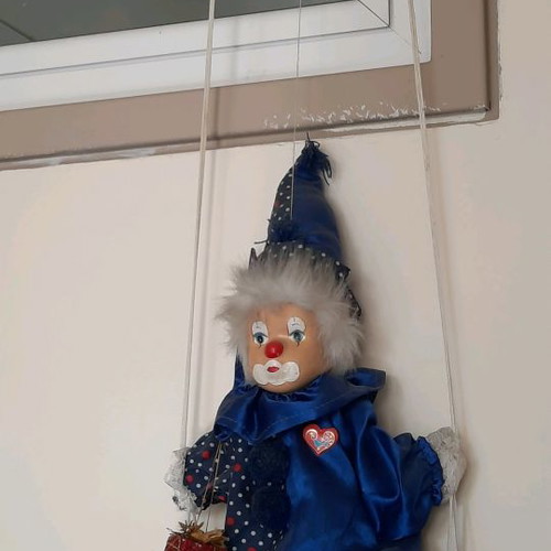 Clown used, German hanging for puppet theater or figurine