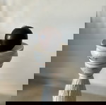  Σετ τρία λευκά επιδαπέδια ξύλινα κηροπήγια
