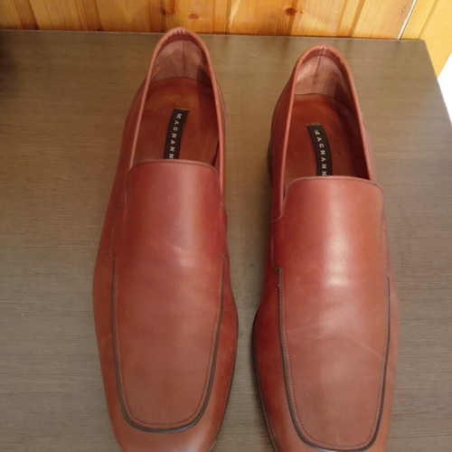 Magnanni Men's Leather Loafers size 44 used, classic tan