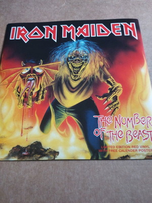 Iron Maiden The Number of the Beast 7" single καινούργιο, κόκκινο βινύλιο με αφίσα