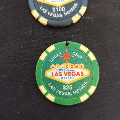 Fabulous Las Vegas Casino Chips used, souvenir set