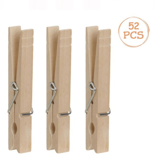 Wooden laundry pegs 8.5 cm, pack of 52