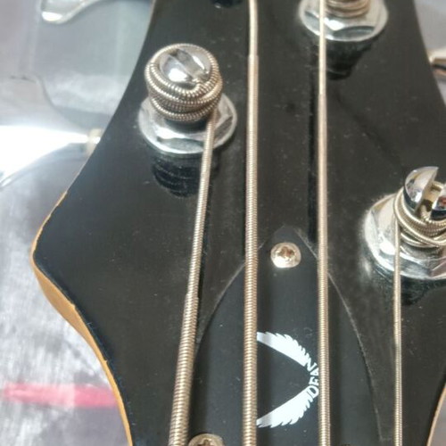 Dean electric bass guitar, 4-string wood top