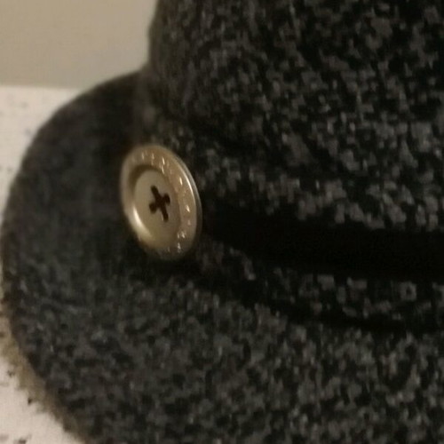Woolen women's hat new, dark gray, size 55