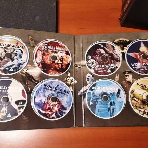 Combat WWII book set and 8 DVD collection used, English