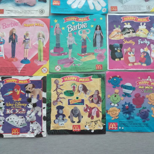 McDonalds Happy Meal Paper Inserts 30pcs used, 90s vintage