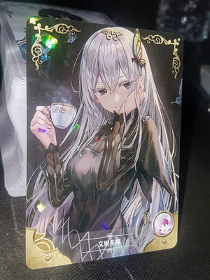 Echidna Re Zero Anime Waifu Holo Card like new with Shattered Glass foil