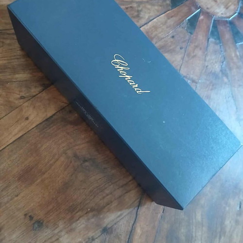 Chopard watch box like new, dark blue leather