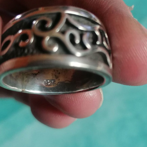 Silver 925 ring with helical shapes new size 59.5
