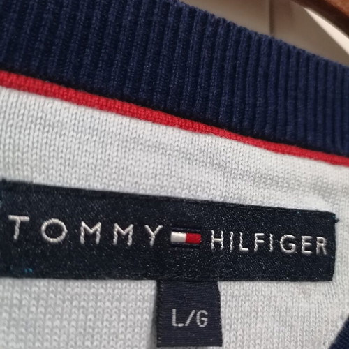 Tommy Hilfiger cotton sweater used, blue check, size L