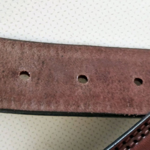 Leader leather belt like new, dark burgundy 115 cm