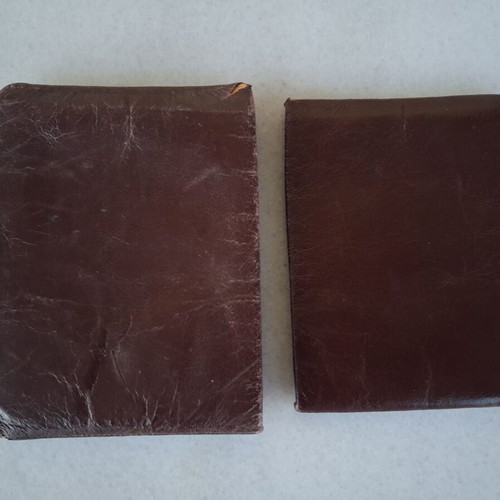 Vintage leather wallet used, brown, from 1950 or earlier