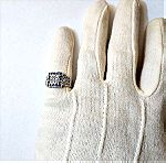  Λευκόχρυσο δαχτυλίδι 14Κ με ζαφείρια και ζιργκόν, 4.94γρ., νούμερο 56.5.
