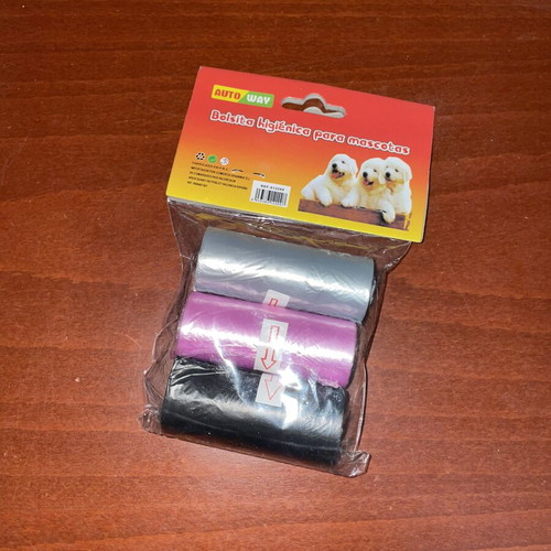 Set of 3 dog waste collection bag rolls