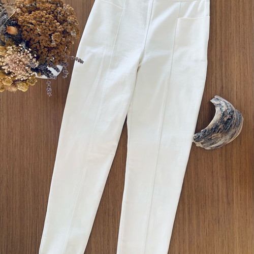 Ioanna Kourbela jeans new, ecru, high-waisted, fitted