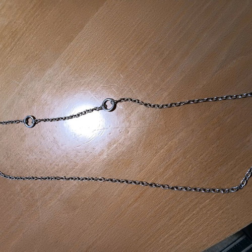 Fashion Jewelry Necklace new, long, silver tone with subtle detail