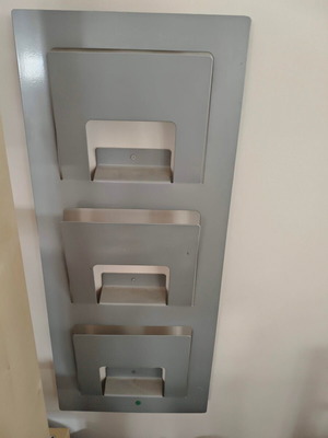 IKEA Kvissle Metal Wall-Mounted Magazine Holder used, gray-silver