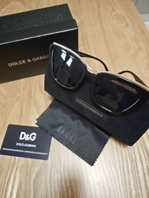 Γυαλιά ηλίου Dolce & Gabbana μεταχειρισμένα, μαύρα και χρυσαφί