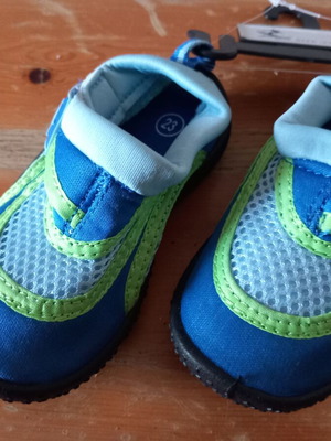 Ammos kids beach shoes new, sizes 22, 23 & 27, blue and turquoise