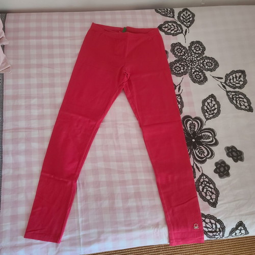 Benetton girls' legging pink, cotton elastane, like new