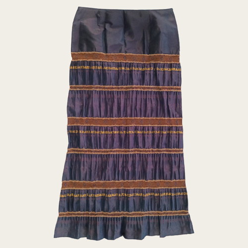 Boho Brown Maxi Skirt (M)