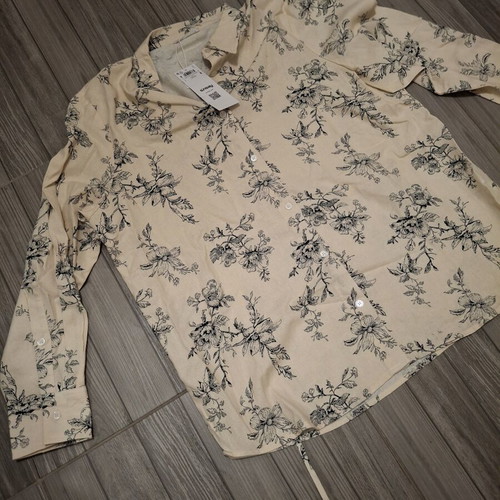 Sinsay Floral Shirt linen blend XXL new with tags